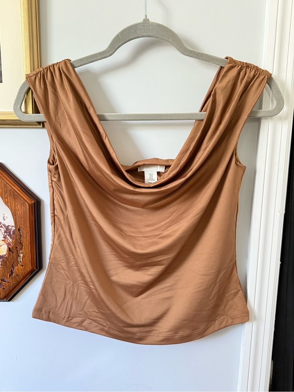 H&M NWOT Cowl Neck Tank Top - Brown